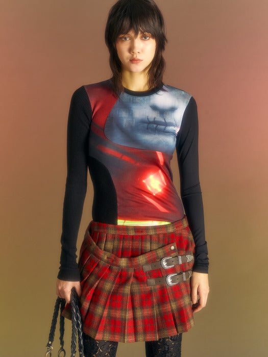 [andersson bell] ADSB FILM ARCHIVE LONG SLEEVE TEE atb1000w(RED/GREY)