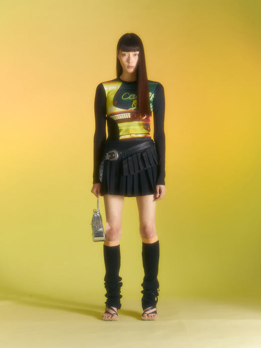 [andersson bell] ADSB FILM ARCHIVE LONG SLEEVE TEE atb1000w(GREEN/YELLOW)