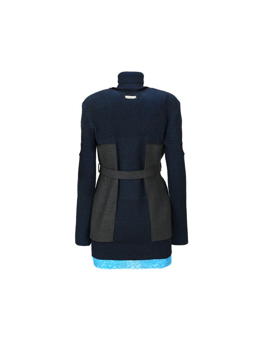 [andersson bell] (WOMEN) LERA TAILORED COMBO KNIT DRESS atb987w(CHARCOAL)