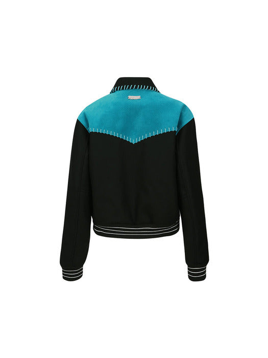 [andersson bell] (WOMEN) NEW MARGO WESTERN VARSITY JACKET awa550w(TEAL BLUE)