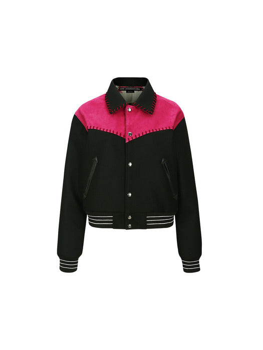 [andersson bell] (WOMEN) NEW MARGO WESTERN VARSITY JACKET awa550w(MAGENTA)