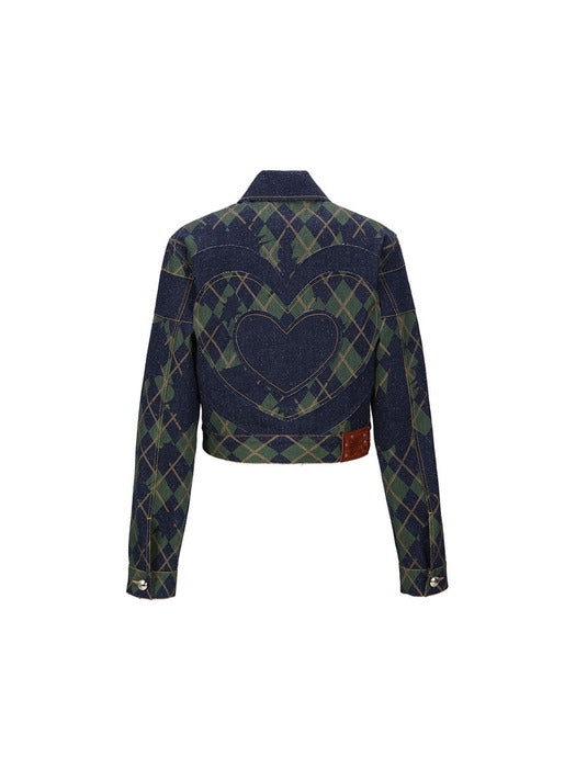 [andersson bell] (WOMEN) KIKI HEART BACK DENIM JACKET awa542w(BLUE)