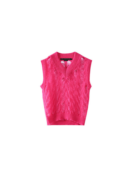 [andersson bell] (WOMEN) MEADOW MOHAIR VEST atb989w(FUSHIA PINK)
