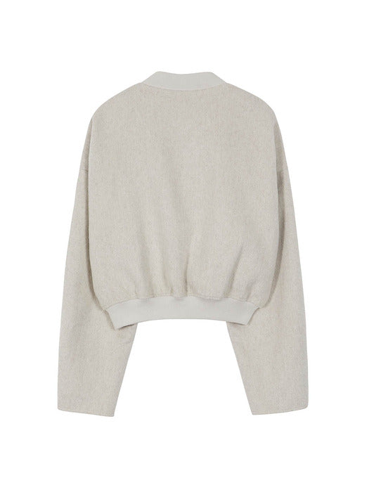 [raive] Wool Bomber Jacket in Ecru Beige VW3AM400-9F