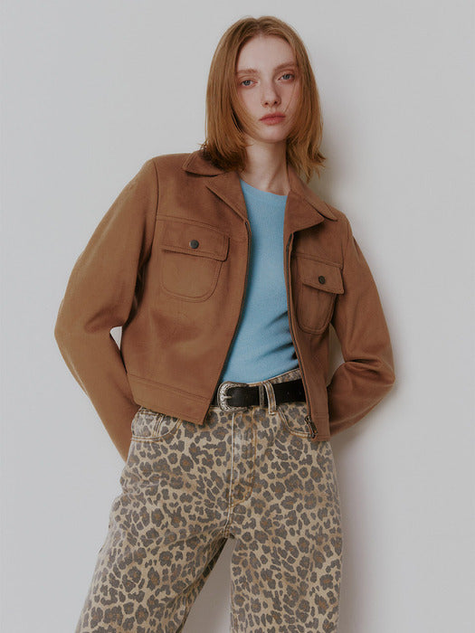Raive Suede Jacket in Camel