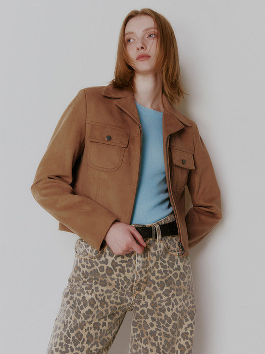 Raive Suede Jacket in Camel