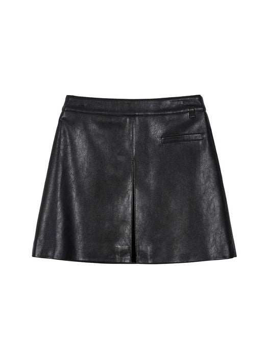 [raive] Leather Mini Skirt in Black VL3AS321-10