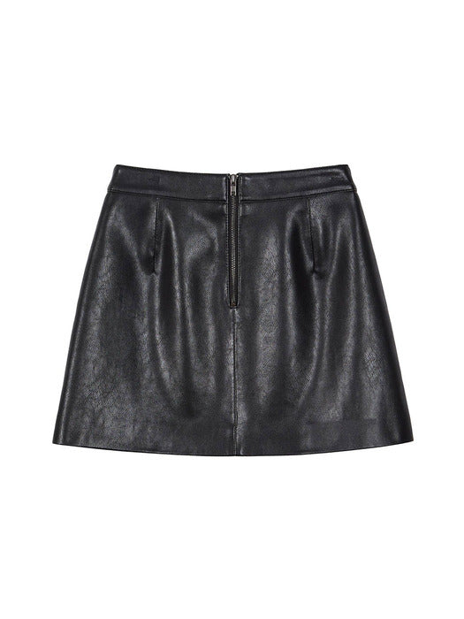 [raive] Leather Mini Skirt in Black VL3AS321-10