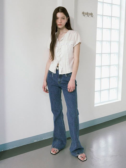 Raive Boots Cut Denim Pants in Blue