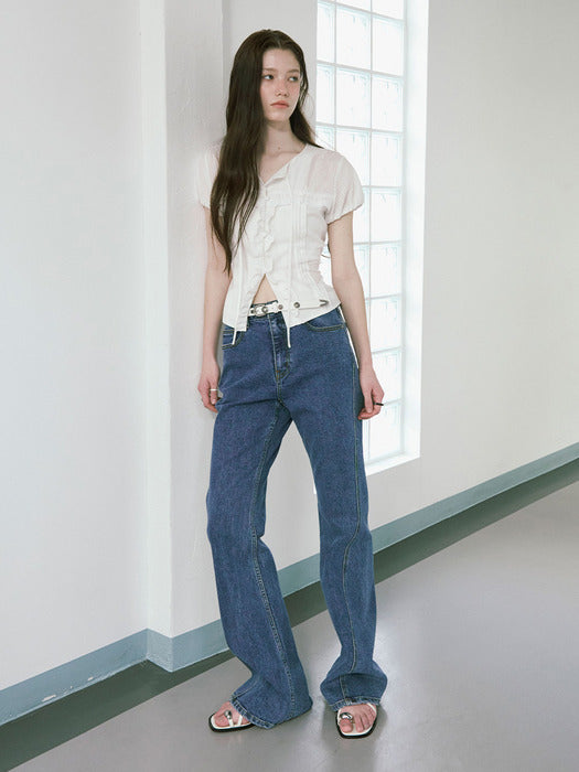 Raive Boots Cut Denim Pants in Blue