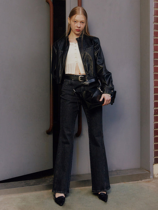 Raive Boots Cut Denim Pants in Black