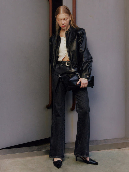 Raive Boots Cut Denim Pants in Black