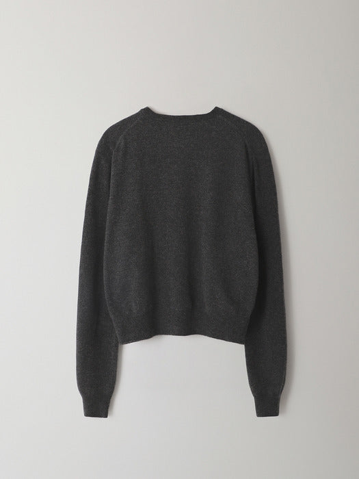 Cashmere Essential Cardigan_charcoal
