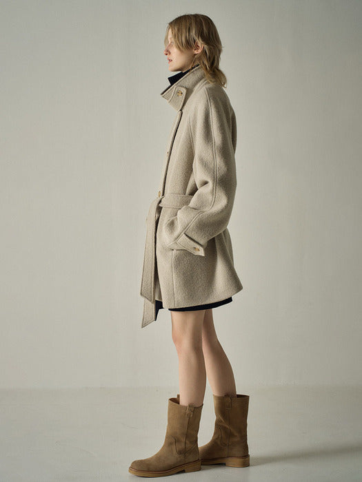 Alpaca Half Coat_mocha