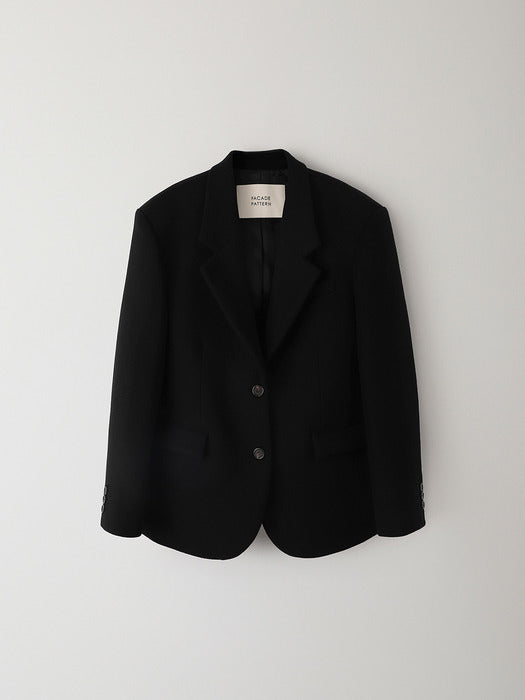 Cashmere Blazer Coat - Black