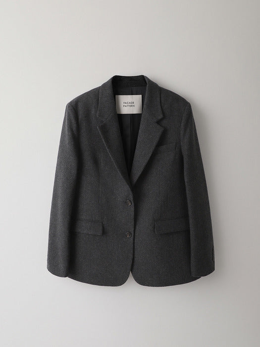 Cashmere Blazer Coat - Charcoal
