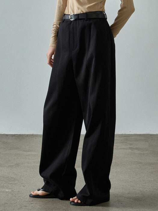 Relaxed Cotton Pants - Black