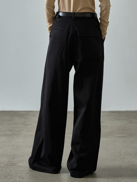 Relaxed Cotton Pants - Black