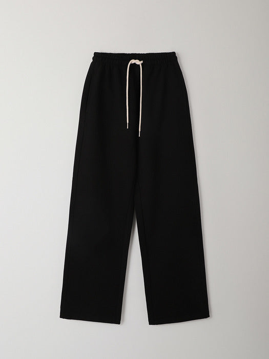 Facade Pattern Wide French Sweatpants black