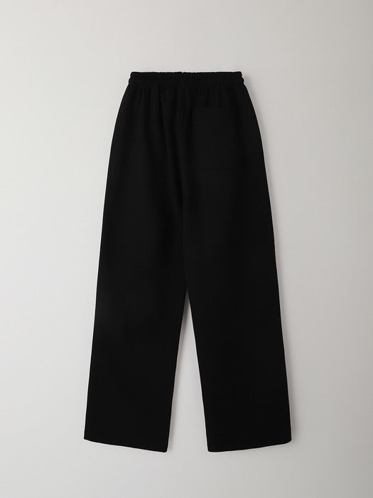 Facade Pattern Wide French Sweatpants black