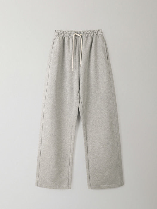 [facade pattern] Wide French Sweat Pants - Grey