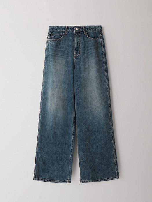 Facade Pattern Classic Wide Denim vintage washing