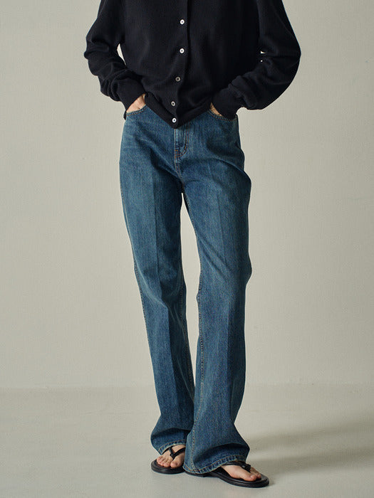 Facade Pattern Bootcut Denim vintage washing