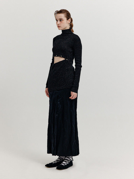 [EENK] Xeep Separable Knit Turtleneck - Black