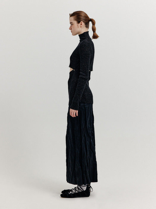 [EENK] Xeep Separable Knit Turtleneck - Black