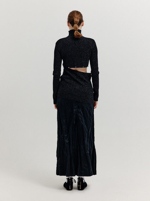 [EENK] Xeep Separable Knit Turtleneck - Black