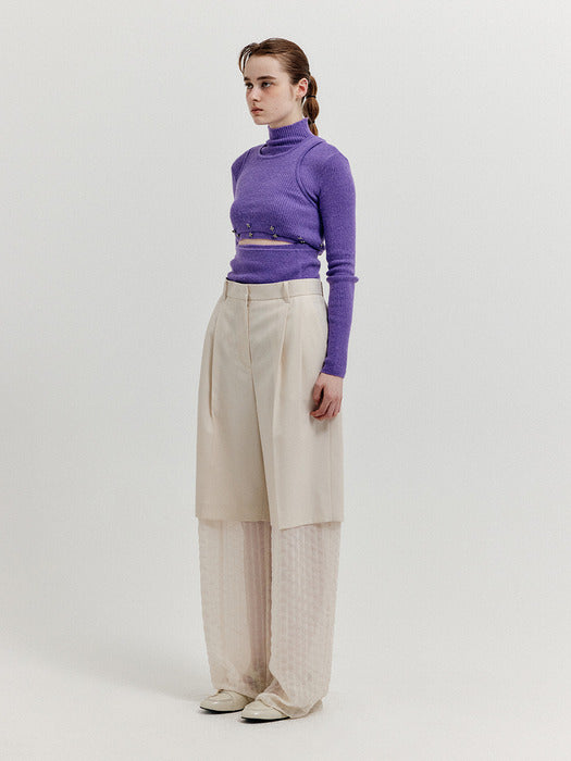 [EENK] Xeep Separable Knit Turtleneck - Purple