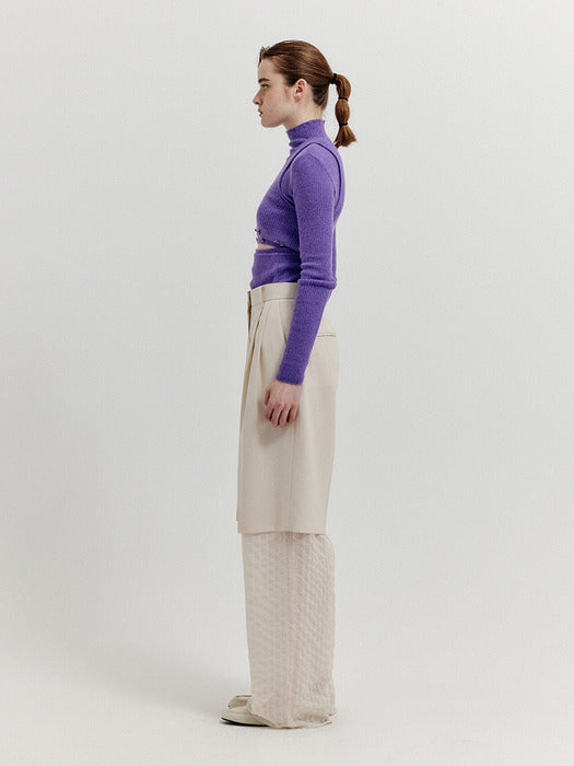 [EENK] Xeep Separable Knit Turtleneck - Purple