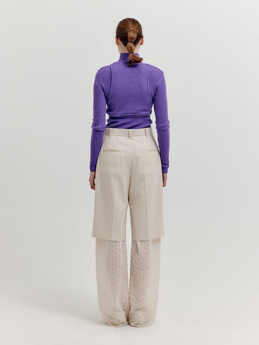 [EENK] Xeep Separable Knit Turtleneck - Purple