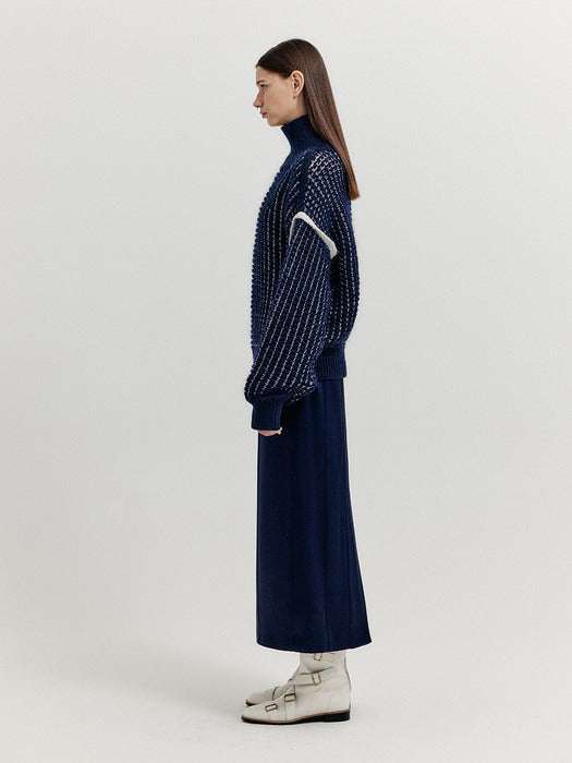 Eenk Xuest Oversized Knit Turtleneck - Navy