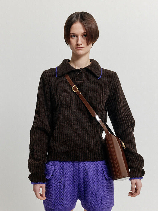 Eenk Xear Collared Knit - Brown