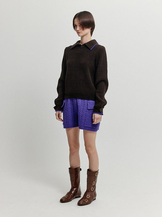 Eenk Xear Collared Knit - Brown