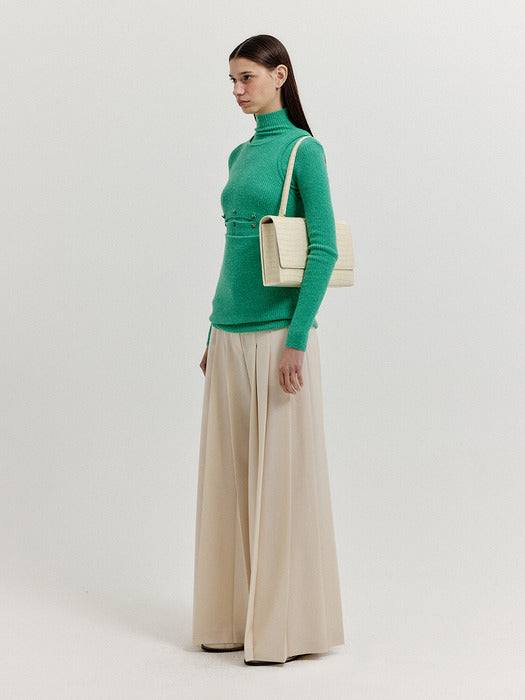 [EENK] Xepora Separable Sleeveless Ribbed Top - Green