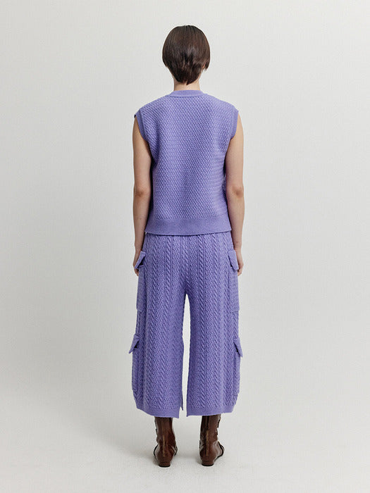 Eenk Xet One-Pocket Knit Vest - Purple