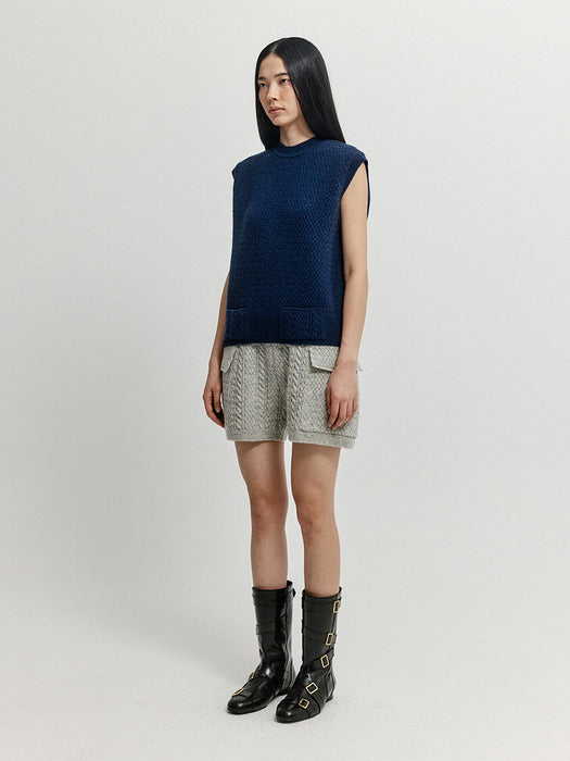Eenk Xet One-Pocket Knit Vest - Navy