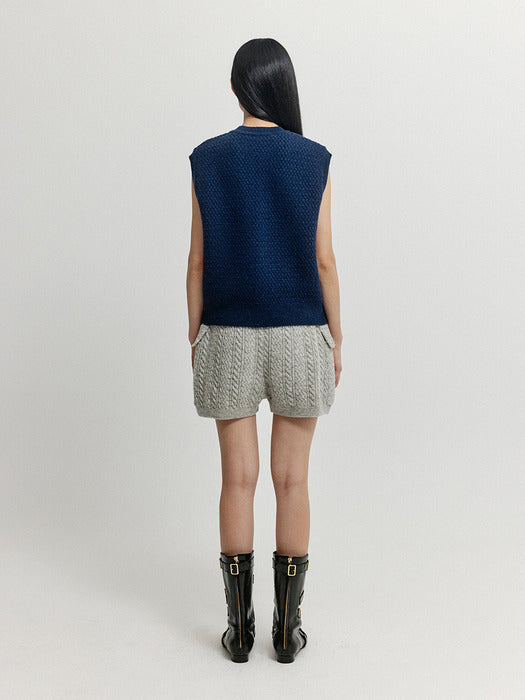Eenk Xet One-Pocket Knit Vest - Navy