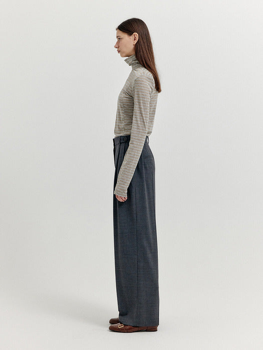Eenk Xava Turtleneck Jersey Top - Gold/Silver Stripe