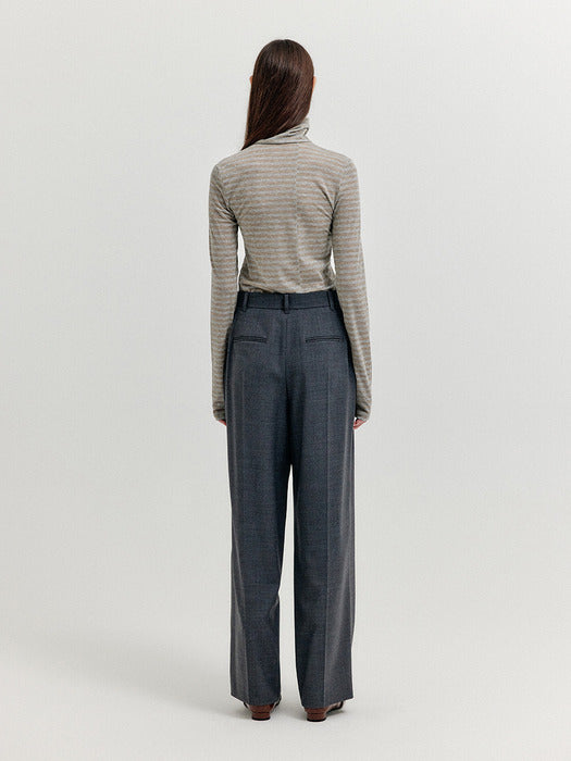 Eenk Xava Turtleneck Jersey Top - Gold/Silver Stripe