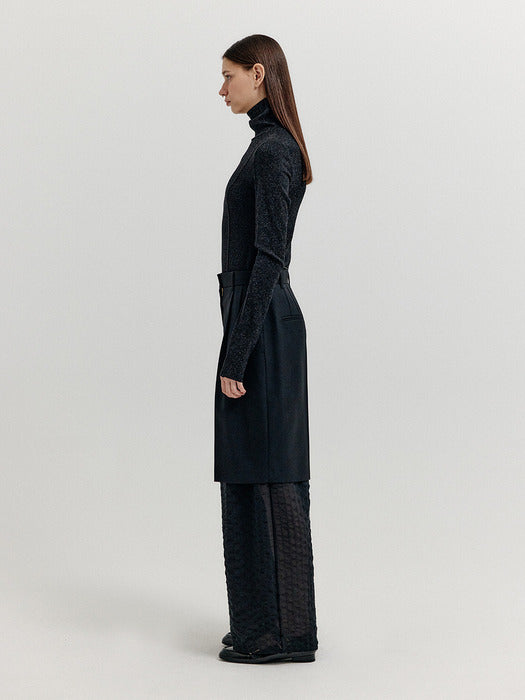 Eenk Xava Turtleneck Jersey Top - Black