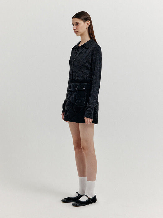 Eenk Xopo Quilted Pocket Mini Skirt - Black