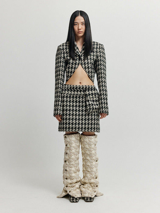 Eenk Xopo Pocket Mini Skirt - Black/Ivory Check