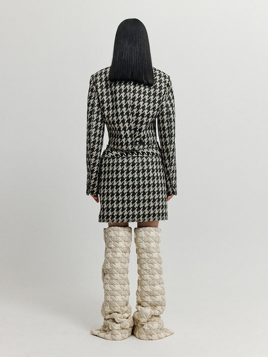 Eenk Xopo Pocket Mini Skirt - Black/Ivory Check