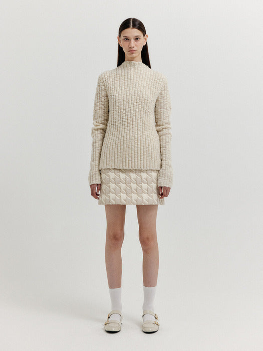 Eenk Xopo Quilted Mini Skirt - Ivory