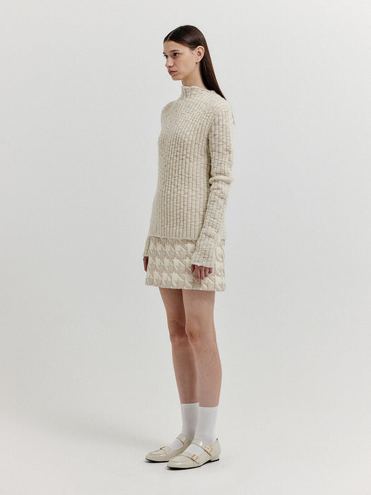 Eenk Xopo Quilted Mini Skirt - Ivory