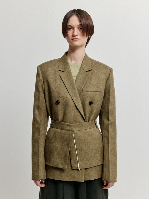 Eenk Xinan Layered Skirt Belt - Khaki