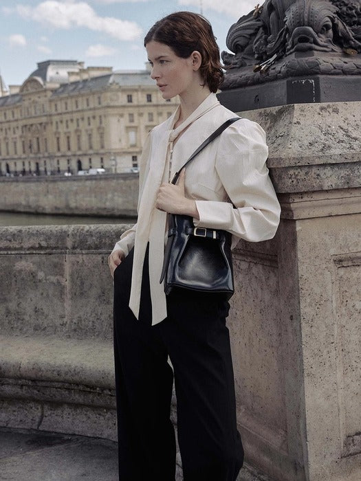 Loeuvre Tie Puff Sleeve Blouse